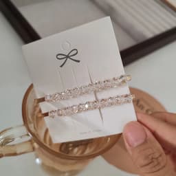 2pc Classic Simple Advanced Crystal Solid Hair Side Clips Retro Hairpin for Women Girls Korean Hair Accessories Ornament
