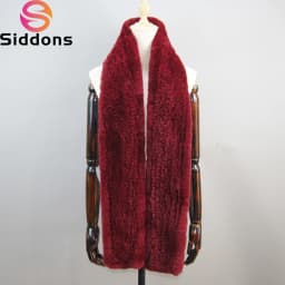 Women's Thick Warm Winter Fashion Brand Fur Muffler Real Fur Scarf High Quality Luxury Big Long Natural Rex Rabbit Fur Scarves
