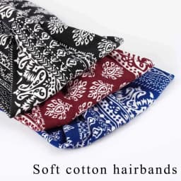 Retro Headbands Fashion Printed Wide Knotted Hair Bands Soft Cotton Head Wraps Headband for Women Sport Yoga Hair Accessories