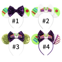 Mickey Mouse Headband Toy Story Hair Accessories Chameleon Girl Women Woody Buzz Lightyear Hair Bands Kids Sequins Bow Head Band