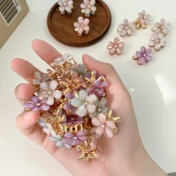 10pcs Crystal Flower Hair Clip Rhinestone Alloy Hair Clip Suitable For Sweet Summer Side Clip Hairstyle Accessories For Girls