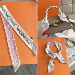 5*90cm French Romantic New Twill Silk Small Silk Scarf Women's Headband Tied Handbag Silk Scarf Fashion Small Scarf Wholesale