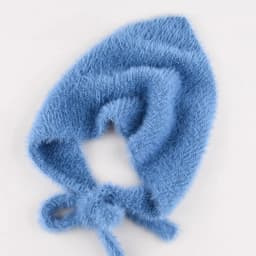 French Style Faux Mink Hair Triangular Scarf Women Autumn Winter Warm Fluffy Knitted Woolen Headband Sweet and Cute Headband