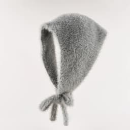 French Style Faux Mink Hair Triangular Scarf Women Autumn Winter Warm Fluffy Knitted Woolen Headband Sweet and Cute Headband