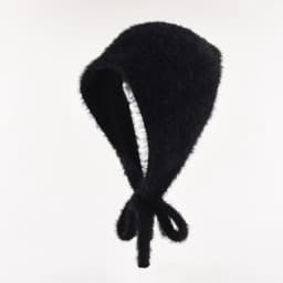 French Style Faux Mink Hair Triangular Scarf Women Autumn Winter Warm Fluffy Knitted Woolen Headband Sweet and Cute Headband