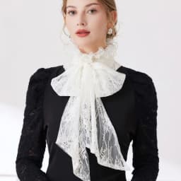 Ruffled Bows Tie Decorative Fake Collar Ladies Detachable Sweater Half Shirt High Collar For Women Girls