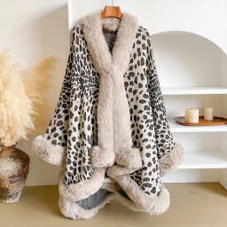 Women's Thick Warm Leopard Print Outerwear - Y2K Streetwear & Elegant Cloak, Coat, Jacket & Poncho for Autumn Winter