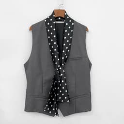 Men's British Retro Black and White Polka Dot Business Casual Small Scarf Versatile Long Scarf Decorative Neck Scarf Wide Tie