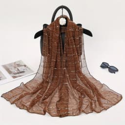 1PCS Spring and Autumn Women's High Elasticity sequin Chain Scarf, Wick Silk Long Scarf, Indian Scarf, Slide Silk Scarf