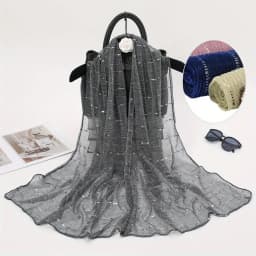 1PCS Spring and Autumn Women's High Elasticity sequin Chain Scarf, Wick Silk Long Scarf, Indian Scarf, Slide Silk Scarf