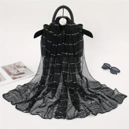 1PCS Spring and Autumn Women's High Elasticity sequin Chain Scarf, Wick Silk Long Scarf, Indian Scarf, Slide Silk Scarf