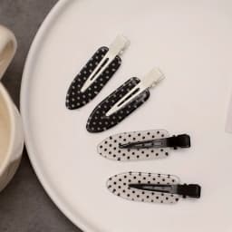 Black White Polka Dot Acrylic Hair Clips Minimalist Secure Hold Suitable for Daily Wear Party Outfits Hair Styling Accessories