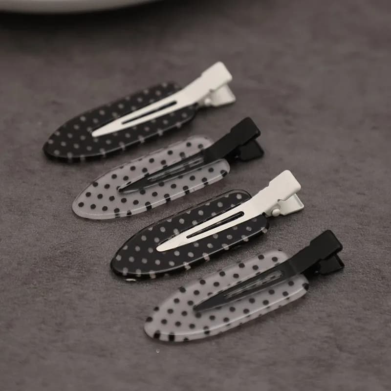 Black White Polka Dot Acrylic Hair Clips Minimalist Secure Hold Suitable for Daily Wear Party Outfits Hair Styling Accessories