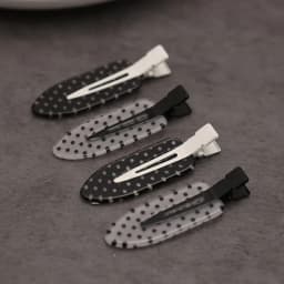Black White Polka Dot Acrylic Hair Clips Minimalist Secure Hold Suitable for Daily Wear Party Outfits Hair Styling Accessories
