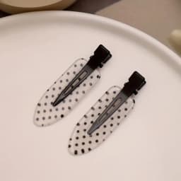 Black White Polka Dot Acrylic Hair Clips Minimalist Secure Hold Suitable for Daily Wear Party Outfits Hair Styling Accessories
