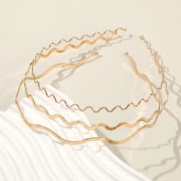 3PCS Women's Metal Gold Thin Wave Headbands, Minimalist & Practical Bang Hair Bands, Ultra-Minimalist Elegant Hair Accessories (