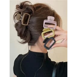 4pcs Women's Square Lightweight Hair Claw Clip Fashionable Elegant Hair Accessory Clip Suitable Hair Styling Makeup