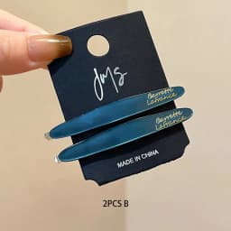 2pcs Korean style acetate golden label small willow leaf hair clip, French simple and elegant temperament side hair clip, bangs