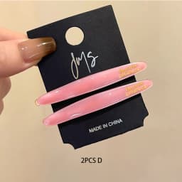 2pcs Korean style acetate golden label small willow leaf hair clip, French simple and elegant temperament side hair clip, bangs