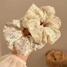 3pcs Korean Simple Style Floral Fabric Art Large Intestine Hair Loop for Women High-end Fresh Hair Bun and Floral Hair Rope