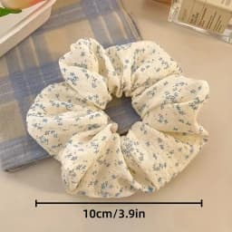 3pcs Korean Simple Style Floral Fabric Art Large Intestine Hair Loop for Women High-end Fresh Hair Bun and Floral Hair Rope