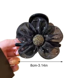 1pc Advanced Net Mesh Rhinestone Flower Claw Clip for Women 2025 New Shark Clip High Ponytail Hair Cl