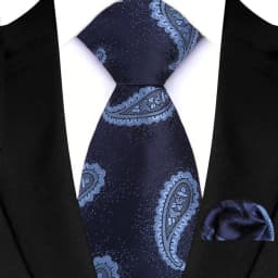 Luxury Mens Tie Luxury Navy Color 8cm NeckTie Pocket Square Set For Men Formal Fashion Wedding Business High Quality Gravata