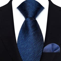 Luxury Mens Tie Luxury Navy Color 8cm NeckTie Pocket Square Set For Men Formal Fashion Wedding Business High Quality Gravata