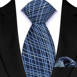 Luxury Mens Tie Luxury Navy Color 8cm NeckTie Pocket Square Set For Men Formal Fashion Wedding Business High Quality Gravata