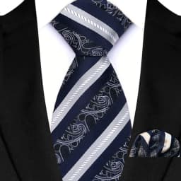 Luxury Mens Tie Luxury Navy Color 8cm NeckTie Pocket Square Set For Men Formal Fashion Wedding Business High Quality Gravata