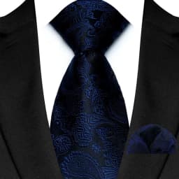 Luxury Mens Tie Luxury Navy Color 8cm NeckTie Pocket Square Set For Men Formal Fashion Wedding Business High Quality Gravata
