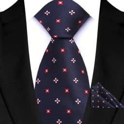 Luxury Mens Tie Luxury Navy Color 8cm NeckTie Pocket Square Set For Men Formal Fashion Wedding Business High Quality Gravata