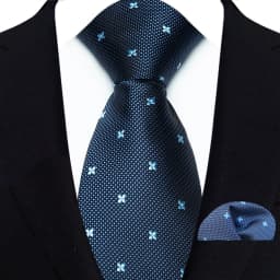 Luxury Mens Tie Luxury Navy Color 8cm NeckTie Pocket Square Set For Men Formal Fashion Wedding Business High Quality Gravata