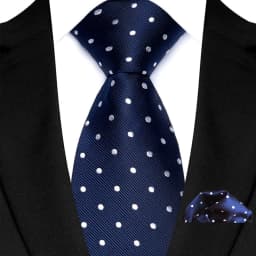 Luxury Mens Tie Luxury Navy Color 8cm NeckTie Pocket Square Set For Men Formal Fashion Wedding Business High Quality Gravata