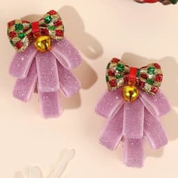 2pcs Cute Christmas Tree Hair Clips For Girls Green Tree Decor Hair Accessories With Glitter Star New Year Christmas Gifts