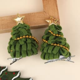 2pcs Cute Christmas Tree Hair Clips For Girls Green Tree Decor Hair Accessories With Glitter Star New Year Christmas Gifts