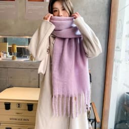 1pc Women's Autumn/Winter Plush Tassel Scarf, Warm Comfortable Windproof Large Shawl For Outdoor Daily Wear Women Winter Scarves