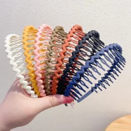 3Pcs Fashion Wave Headbands for Women Solid Color Toothed Non-slip Hair Bands Girl Face Wash Sports Hairbands Hair Accessories