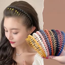 3Pcs Fashion Wave Headbands for Women Solid Color Toothed Non-slip Hair Bands Girl Face Wash Sports Hairbands Hair Accessories