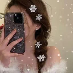 10 Pieces/Snowflake Hair Clips, Hair Clips, Christmas Metal Crocodile Hair Accessories, Long Thick Hair for Ladies and Princesse