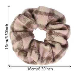 1PC Plaid Hair Scrunchies For Women, Multi-color Checkered Hair Ties, Vintage Elastic Hair Bands, Korean Style Hair Accessory