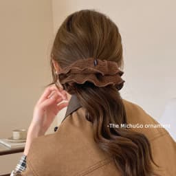 1pc Autumn/Winter Vintage Style Wool Knit Hair Scrunchie, High Elasticity Hair Tie for Low Ponytail, 2025 New Hair Accessory