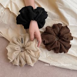 1pc Autumn/Winter Vintage Style Wool Knit Hair Scrunchie, High Elasticity Hair Tie for Low Ponytail, 2025 New Hair Accessory