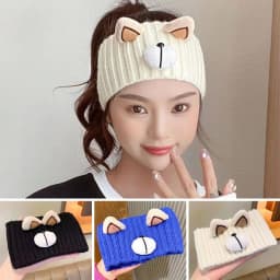 Cute Warm Winter Headbands Thicken Soft Knitted Headbands Elastic Windproof Hair Band Girls