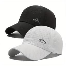 2pcs Sports Baseball Cap, Snow Mountain Print, Quick-drying, Spring Summer Leisure, D Suitable for Both Men and Women