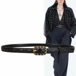 A Versatile and Fashionable Winter Outfit for Women, Featuring a Quilted, Stylish, and Minimalist Design with Decorative Element