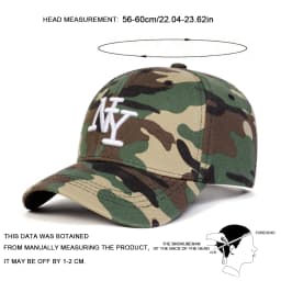Unisex NY Letter Embroidery Camouflage Baseball Caps Spring Autumn Outdoor Adjustable Casual Hats Sunscreen Hat Sports Cap