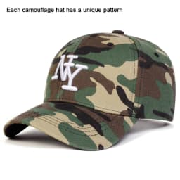Unisex NY Letter Embroidery Camouflage Baseball Caps Spring Autumn Outdoor Adjustable Casual Hats Sunscreen Hat Sports Cap