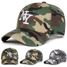 Unisex NY Letter Embroidery Camouflage Baseball Caps Spring Autumn Outdoor Adjustable Casual Hats Sunscreen Hat Sports Cap