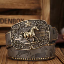 A Western-style PU Belt with Buckles Suitable for Both Men and Women, Casual and Retro, Is Perfect for Daily Outings